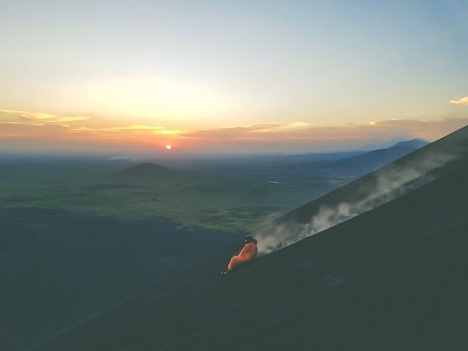 Volcano boarding in Nicaragua, March 2018